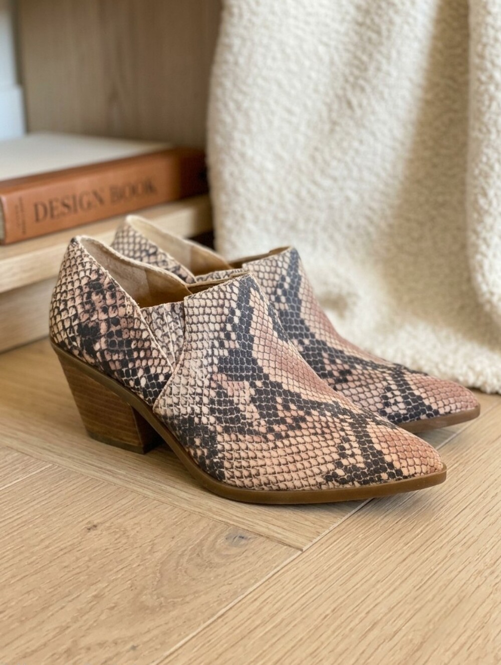 Lucky Brand Wild West Tabea Leather Snake Print Ankle Boots Size 7.5